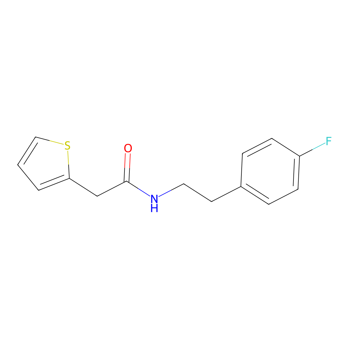 N-[2-(4-fluorophenyl)ethyl]-2-(thiophen-2-yl)acetamide molecular structure, CAS 432530-07-9
