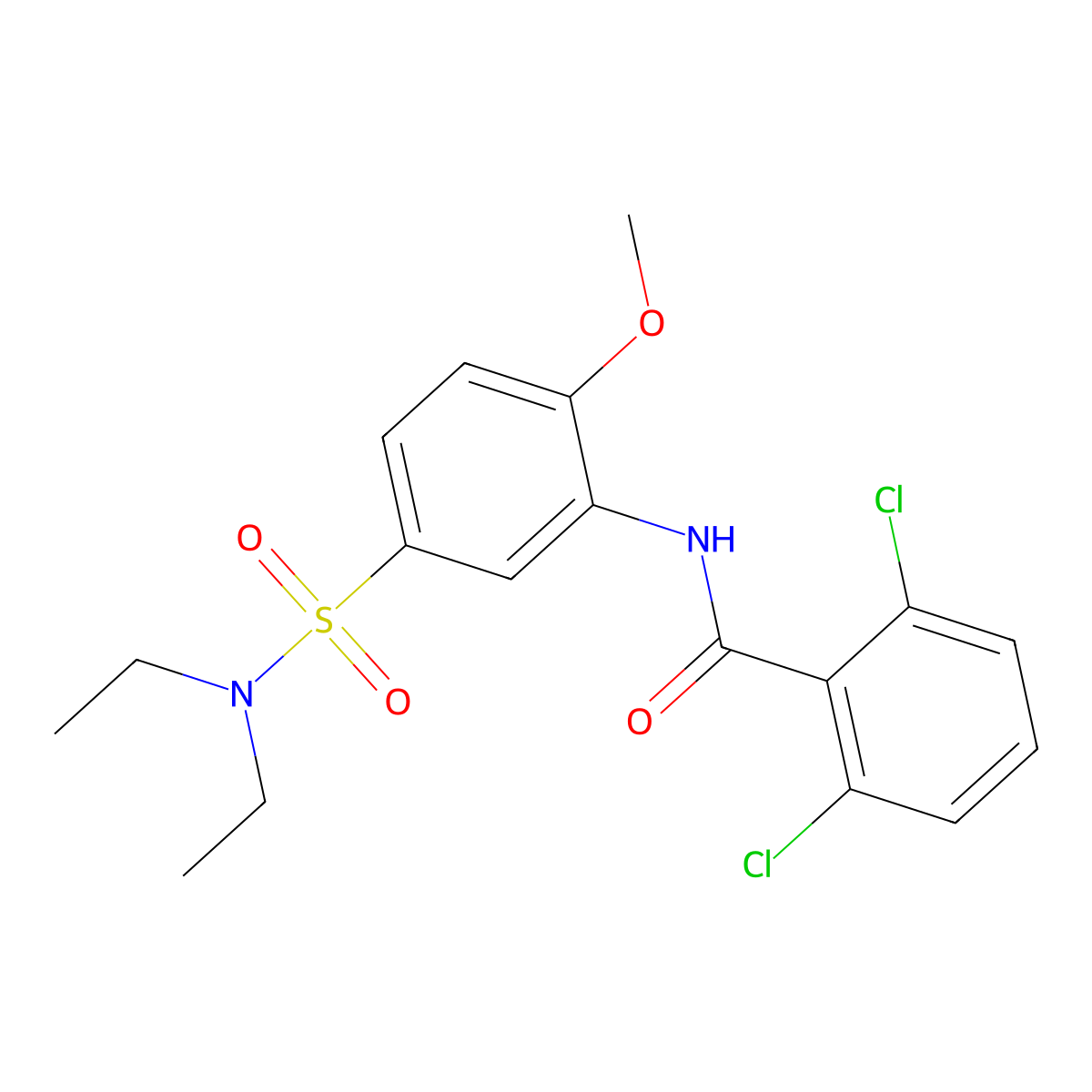 2,6-dichloro-N-[5-(diethylsulfamoyl)-2-methoxyphenyl]benzamide molecular structure, CAS 432530-08-0