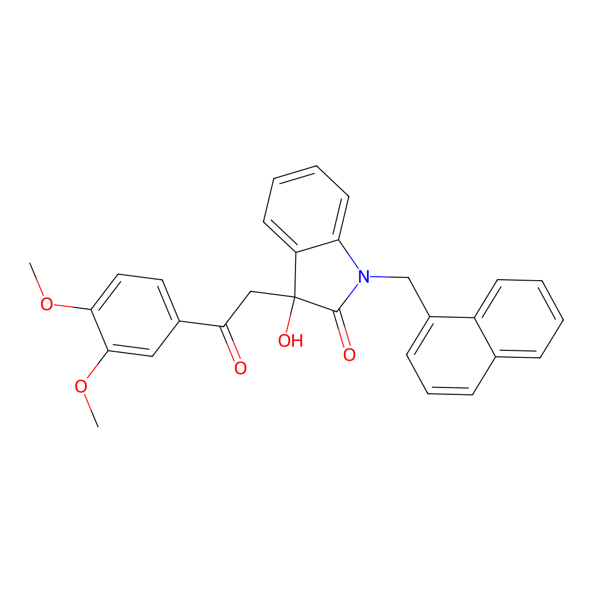 3-[2-(3,4-Dimethoxyphenyl)-2-oxoethyl]-3-hydroxy-1-(naphthalen-1-ylmethyl)indol-2-one molecular structure, CAS 432530-11-5