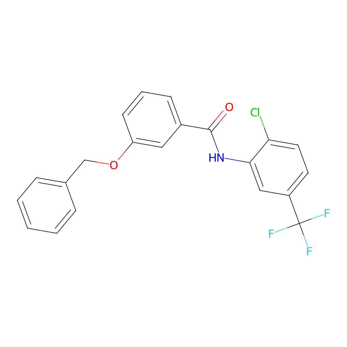 N-[2-chloro-5-(trifluoromethyl)phenyl]-3-phenylmethoxybenzamide molecular structure, CAS 432530-13-7