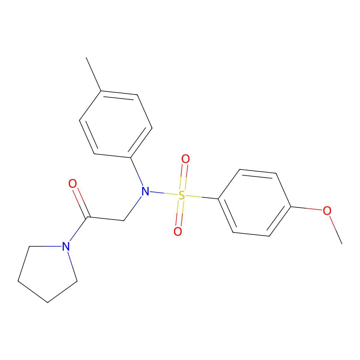 4-methoxy-N-(4-methylphenyl)-N-[2-oxo-2-(pyrrolidin-1-yl)ethyl]benzenesulfonamide molecular structure, CAS 432530-16-0