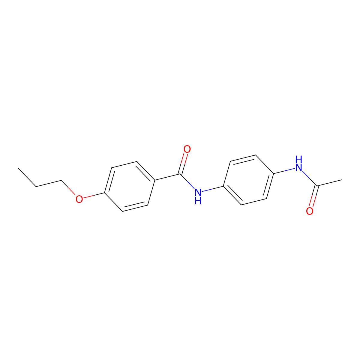 N-[4-(acetylamino)phenyl]-4-propoxybenzamide molecular structure, CAS 432530-29-5