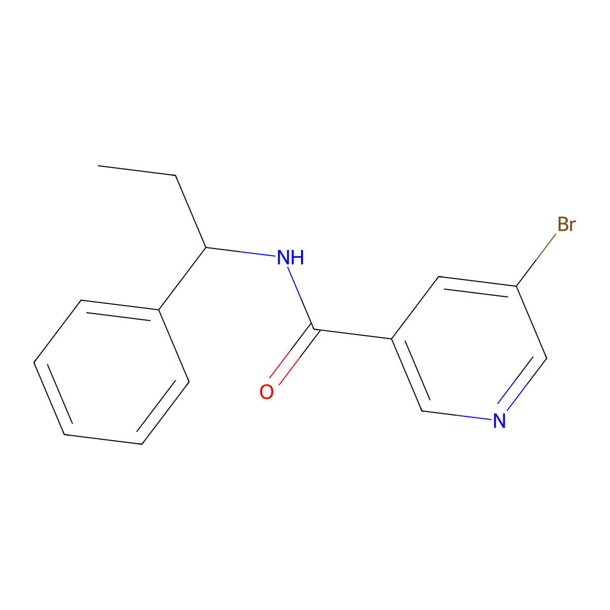 5-bromo-N-(1-phenylpropyl)nicotinamide molecular structure, CAS 432530-45-5