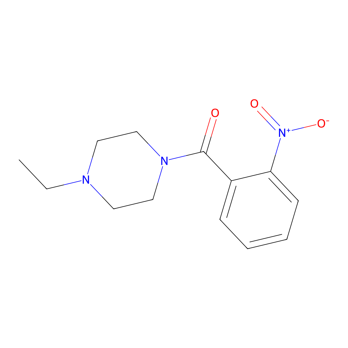 (4-Ethylpiperazin-1-yl)(2-nitrophenyl)methanone molecular structure, CAS 432530-54-6