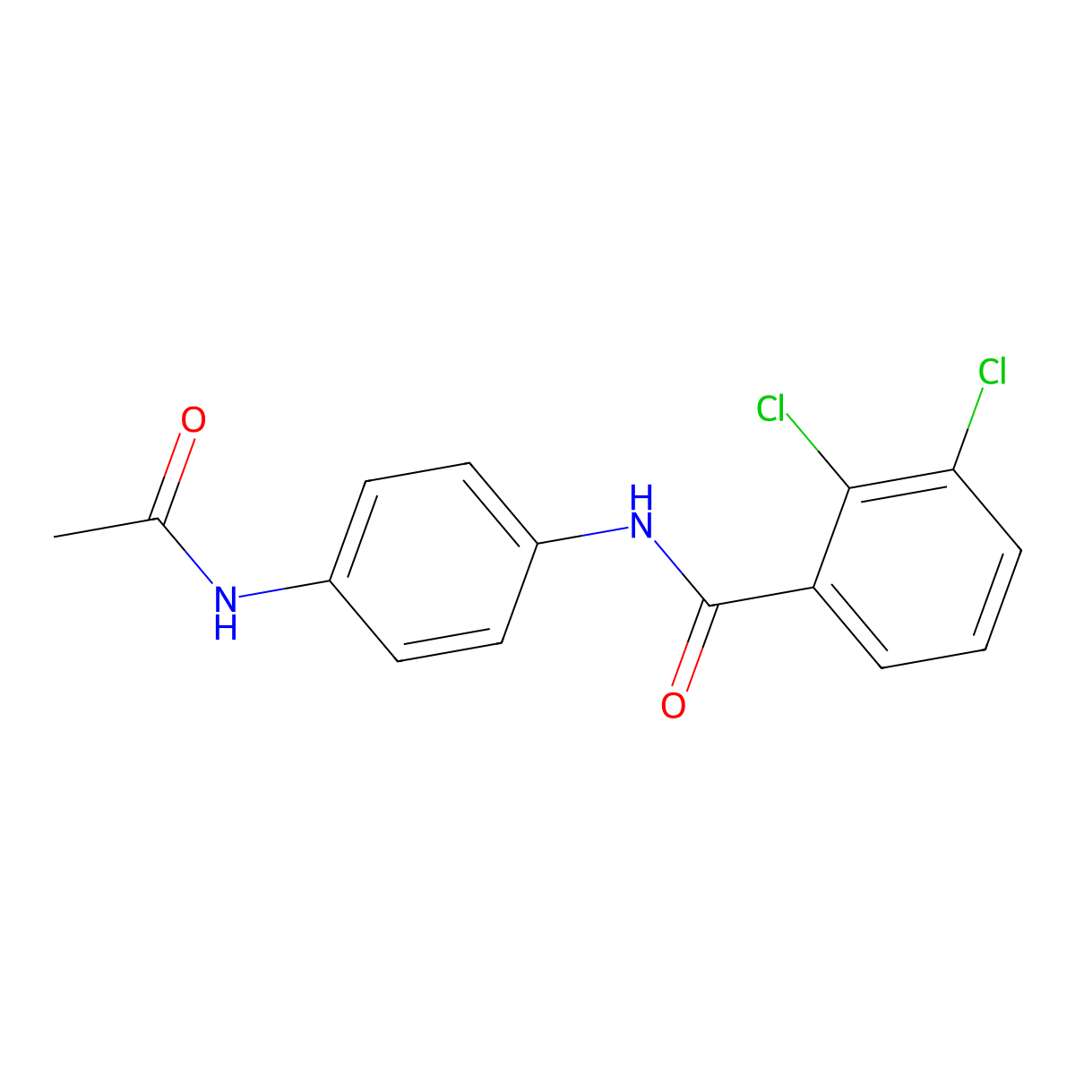 N-(4-acetamidophenyl)-2,3-dichlorobenzamide molecular structure, CAS 432530-59-1