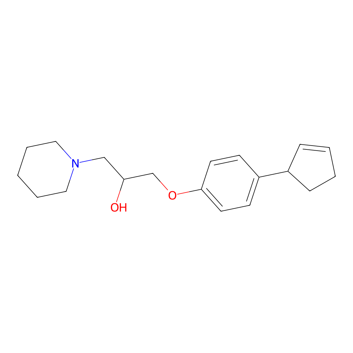 1-(4-Cyclopent-2-en-1-ylphenoxy)-3-piperidin-1-ylpropan-2-ol molecular structure, CAS 432530-69-3