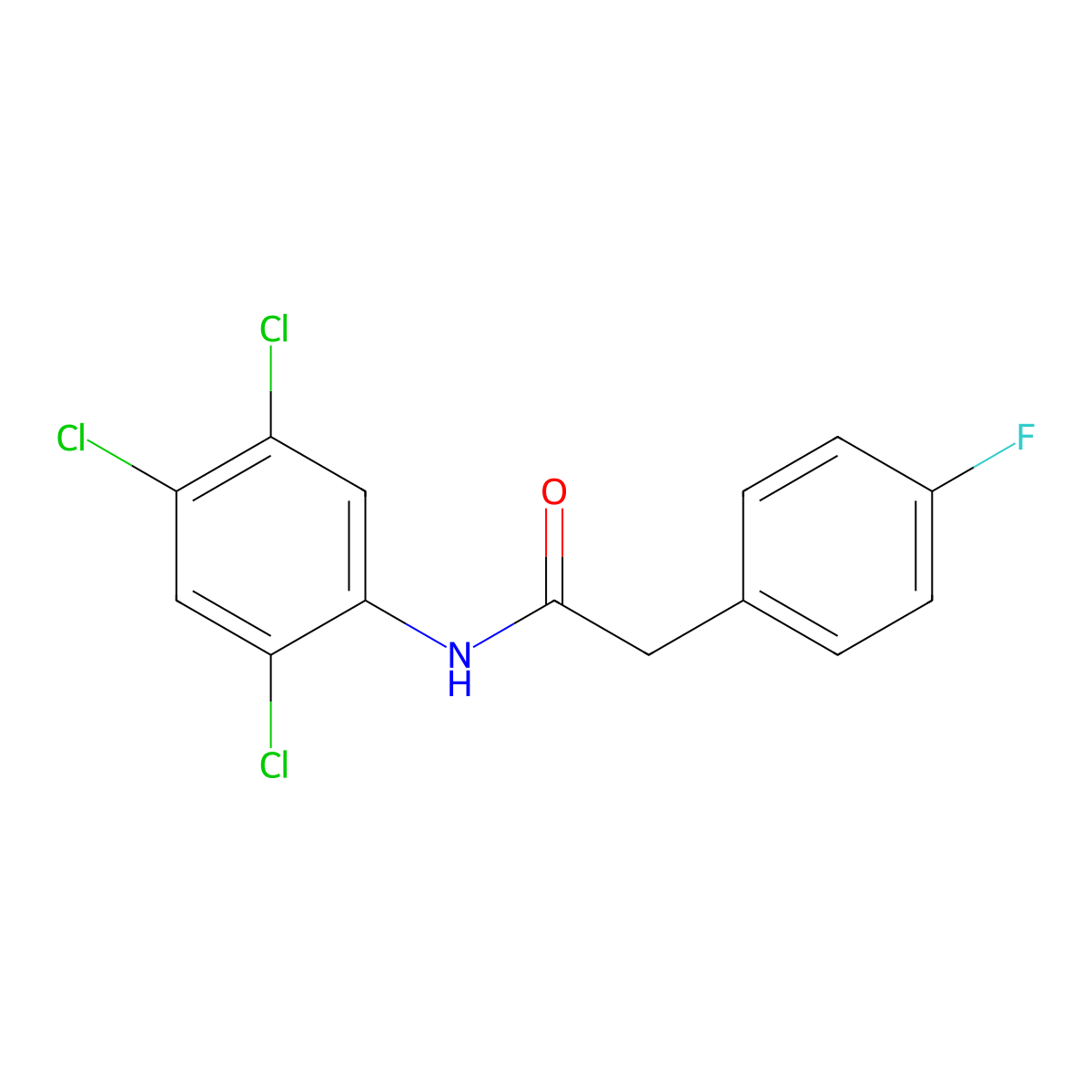 2-(4-fluorophenyl)-N-(2,4,5-trichlorophenyl)acetamide molecular structure, CAS 432531-08-3