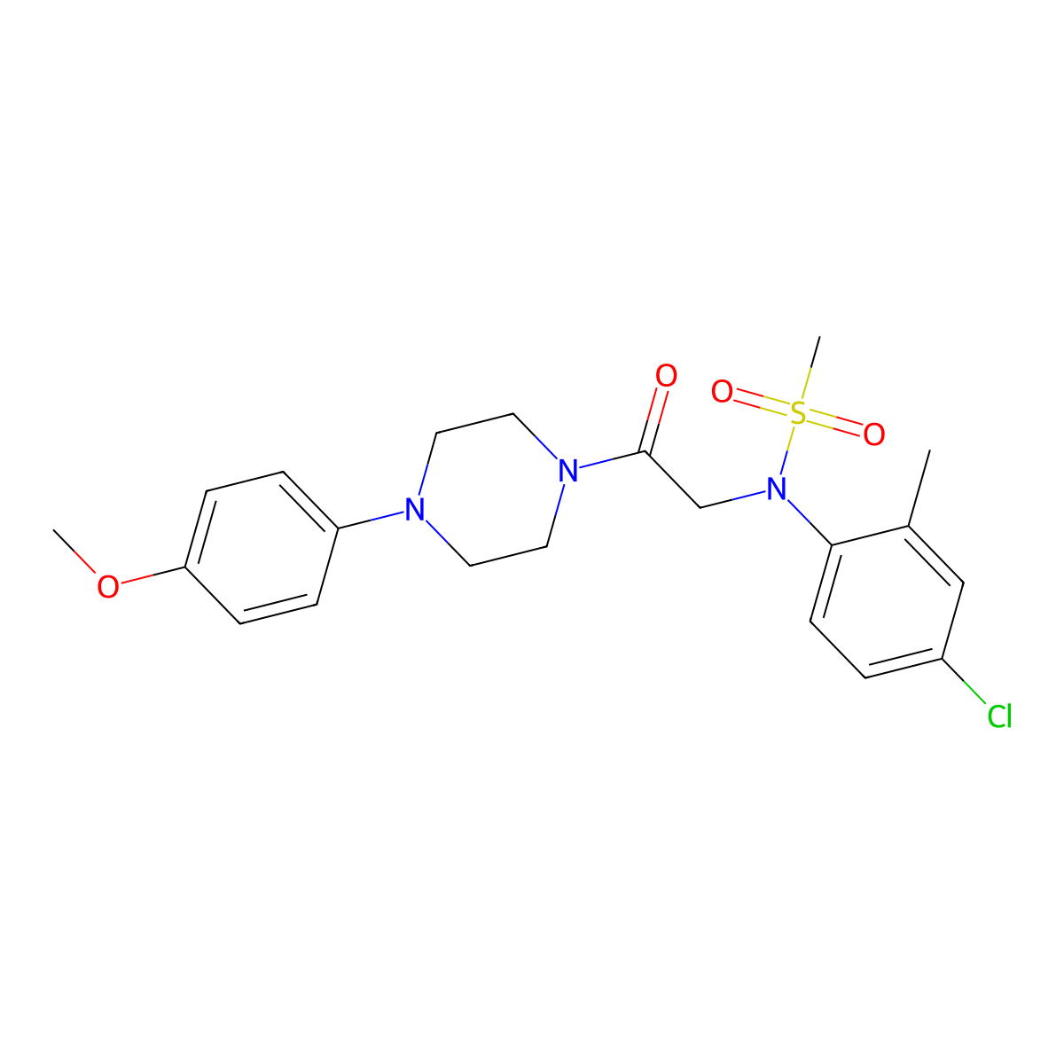 N-(4-chloro-2-methylphenyl)-N-{2-[4-(4-methoxyphenyl)piperazin-1-yl]-2-oxoethyl}methanesulfonamide molecular structure, CAS 432531-17-4