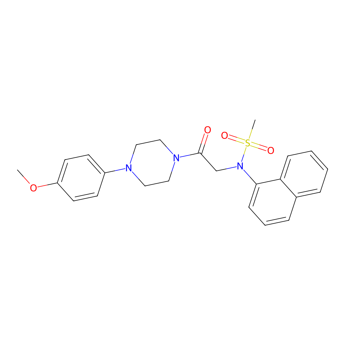 N-{2-[4-(4-methoxyphenyl)piperazin-1-yl]-2-oxoethyl}-N-(naphthalen-1-yl)methanesulfonamide molecular structure, CAS 432531-27-6