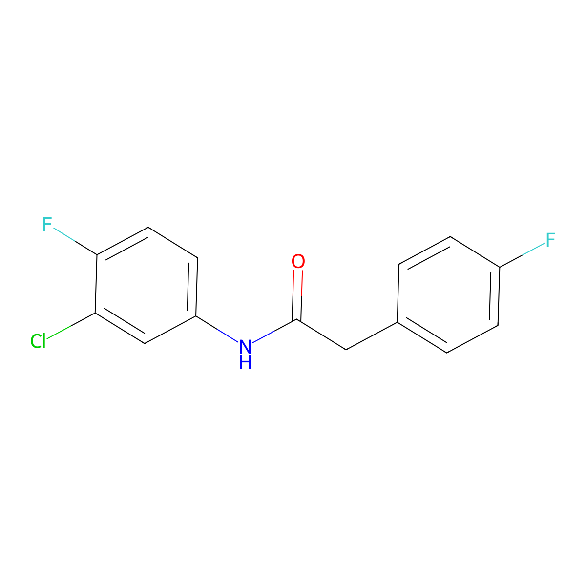 N-(3-chloro-4-fluorophenyl)-2-(4-fluorophenyl)acetamide molecular structure, CAS 432531-42-5