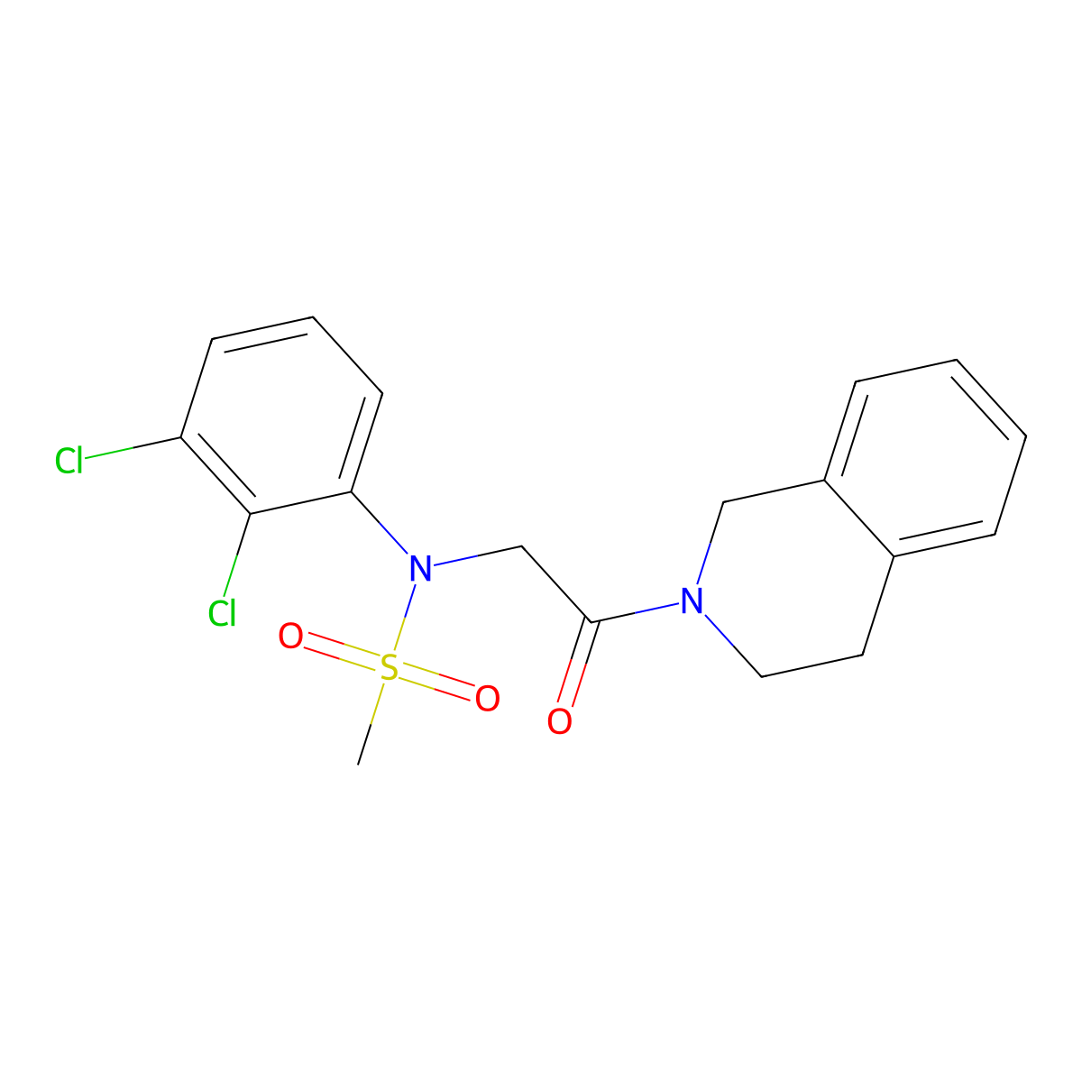 N-(2,3-dichlorophenyl)-N-[2-(3,4-dihydroisoquinolin-2(1H)-yl)-2-oxoethyl]methanesulfonamide molecular structure, CAS 432531-45-8