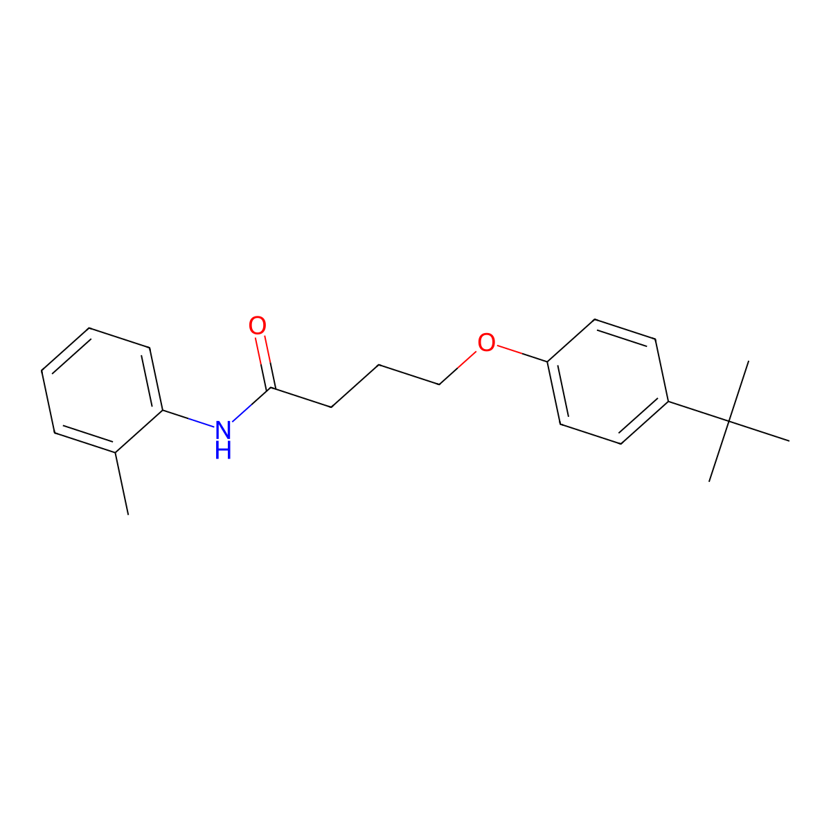 4-(4-tert-butylphenoxy)-N-(2-methylphenyl)butanamide molecular structure, CAS 432531-50-5