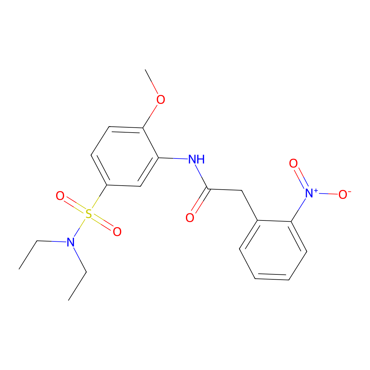 N-[5-(diethylsulfamoyl)-2-methoxyphenyl]-2-(2-nitrophenyl)acetamide molecular structure, CAS 432531-62-9