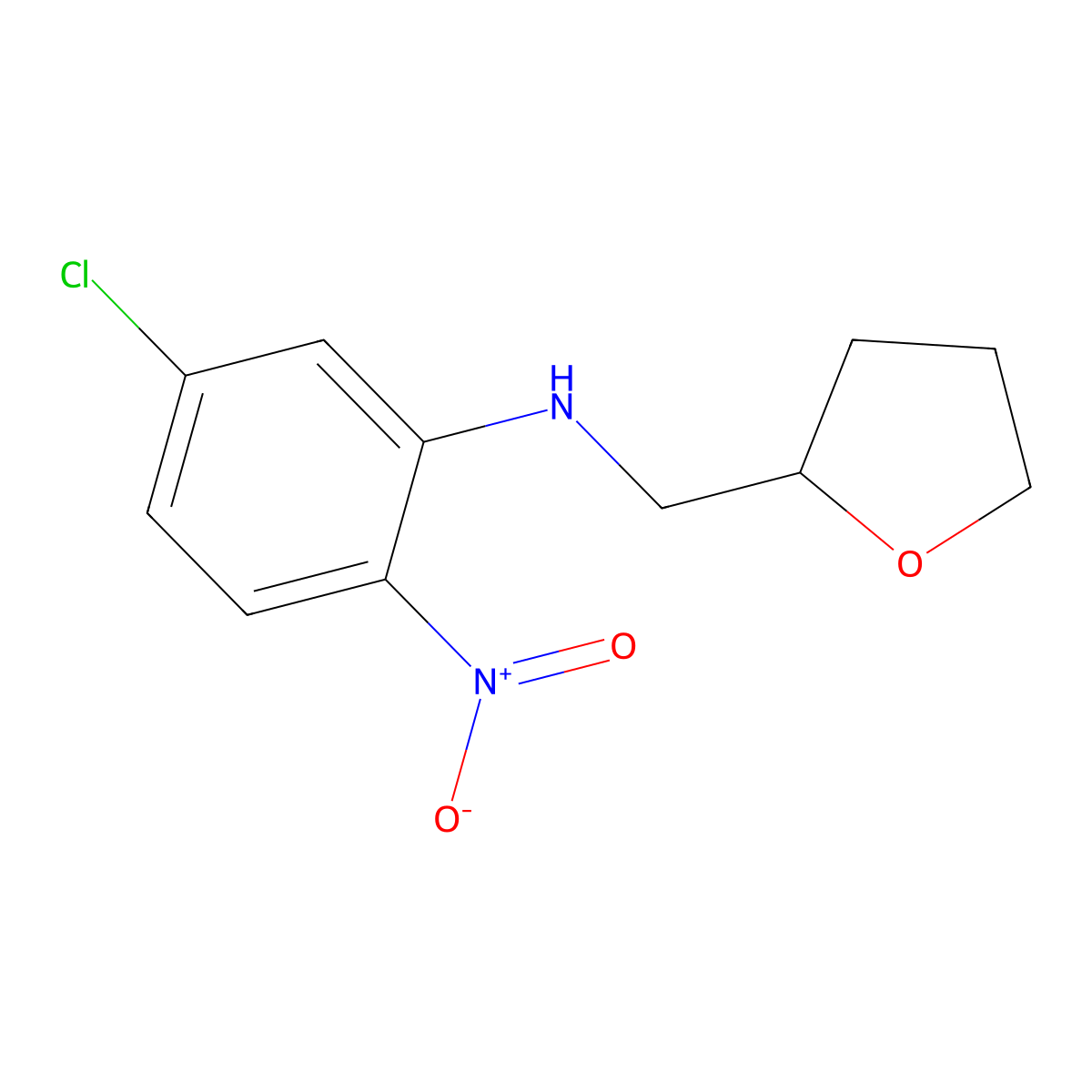 5-chloro-2-nitro-N-(tetrahydrofuran-2-ylmethyl)aniline molecular structure, CAS 432531-64-1