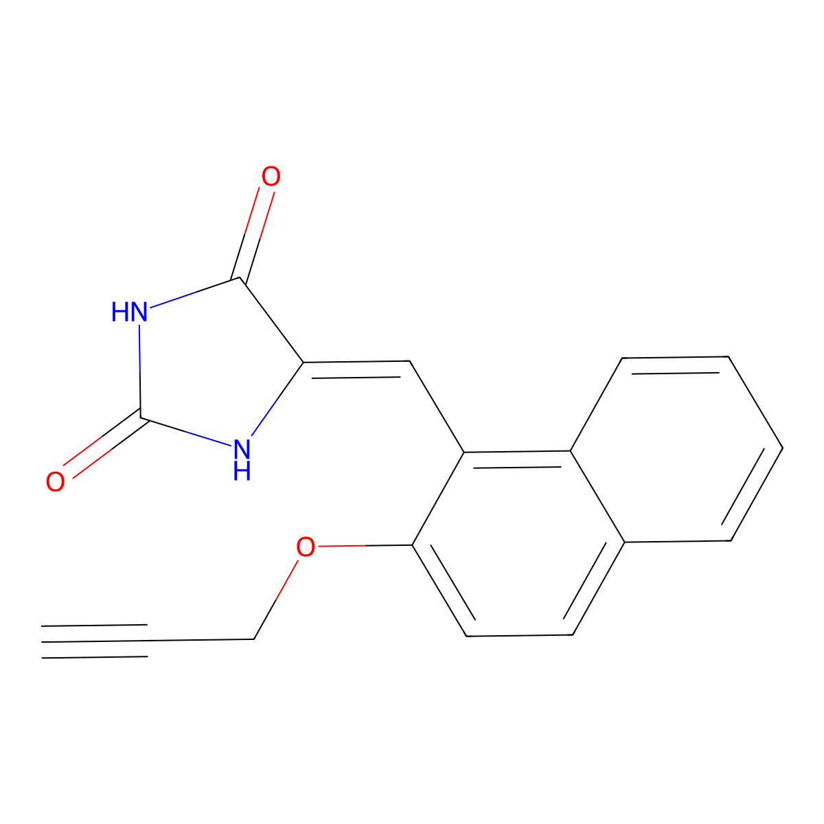 5-[[2-(2-Propyn-1-yloxy)-1-naphthalenyl]methylene]-2,4-imidazolidinedione molecular structure, CAS 432531-72-1