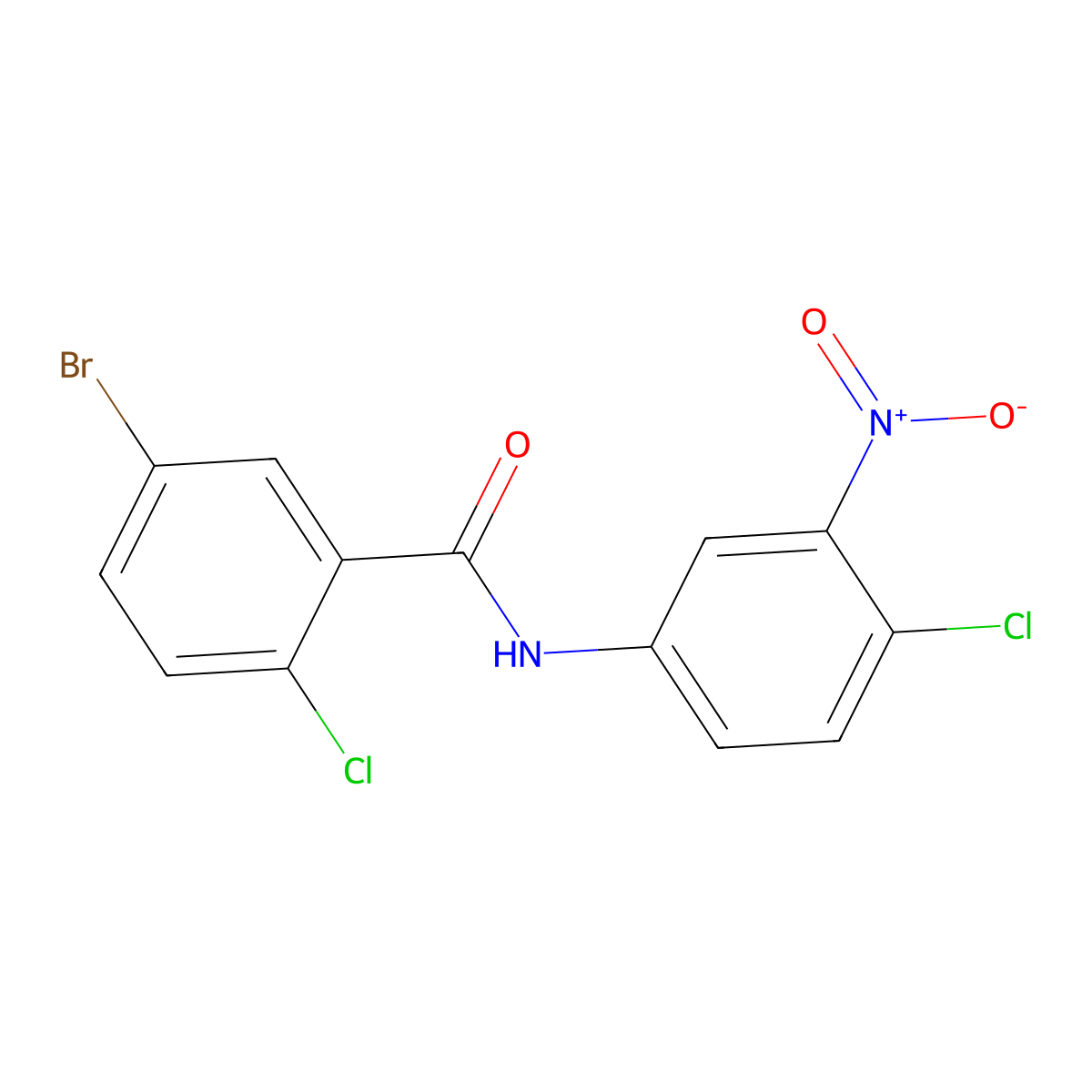 5-bromo-2-chloro-N-(4-chloro-3-nitrophenyl)benzamide molecular structure, CAS 432531-75-4