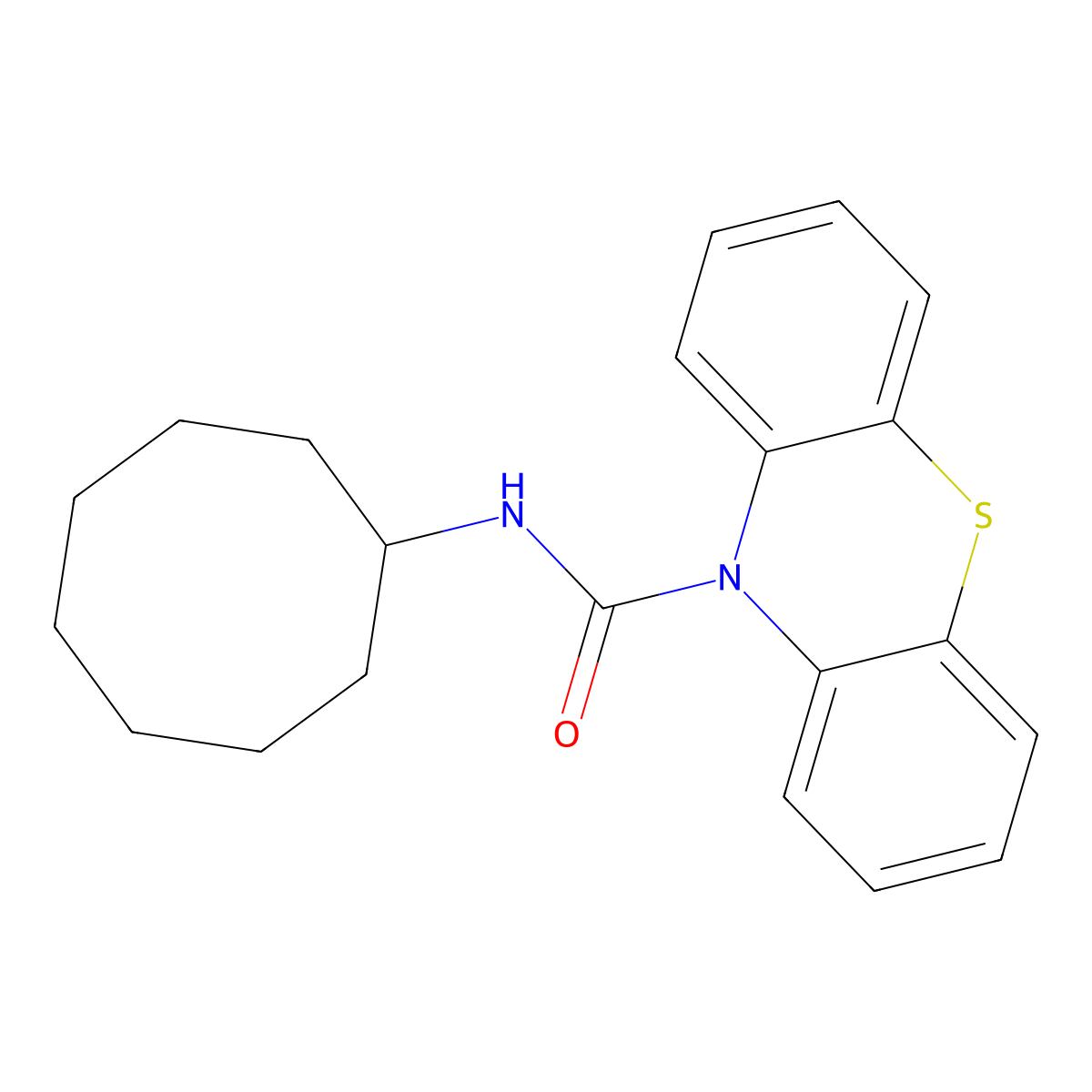 N-cyclooctylphenothiazine-10-carboxamide molecular structure, CAS 432531-85-6
