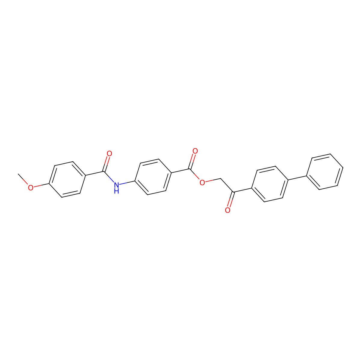 2-[1,1'-Biphenyl]-4-yl-2-oxoethyl 4-[(4-methoxybenzoyl)amino]benzoate molecular structure, CAS 432531-87-8