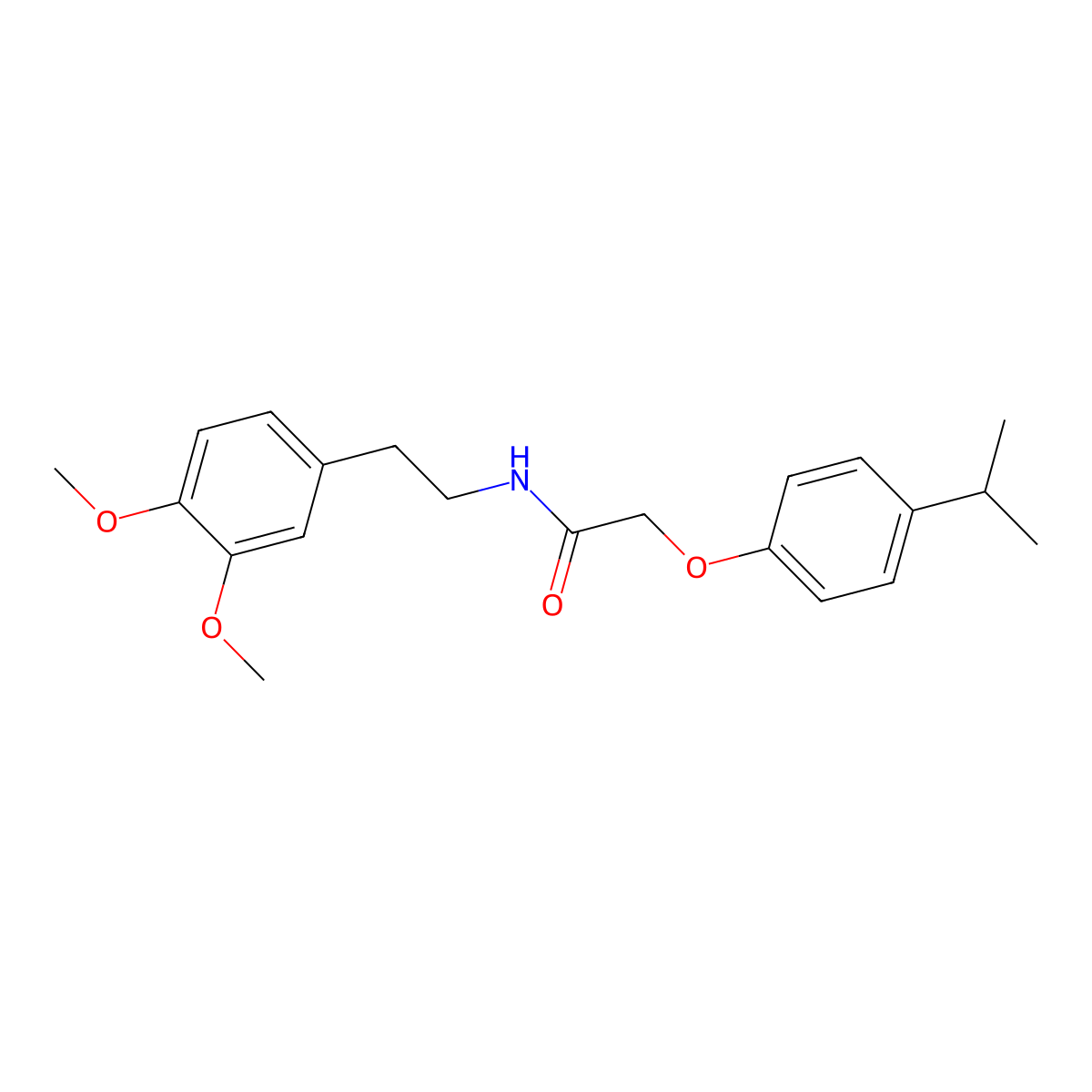 N-[2-(3,4-dimethoxyphenyl)ethyl]-2-(4-propan-2-ylphenoxy)acetamide molecular structure, CAS 432531-89-0