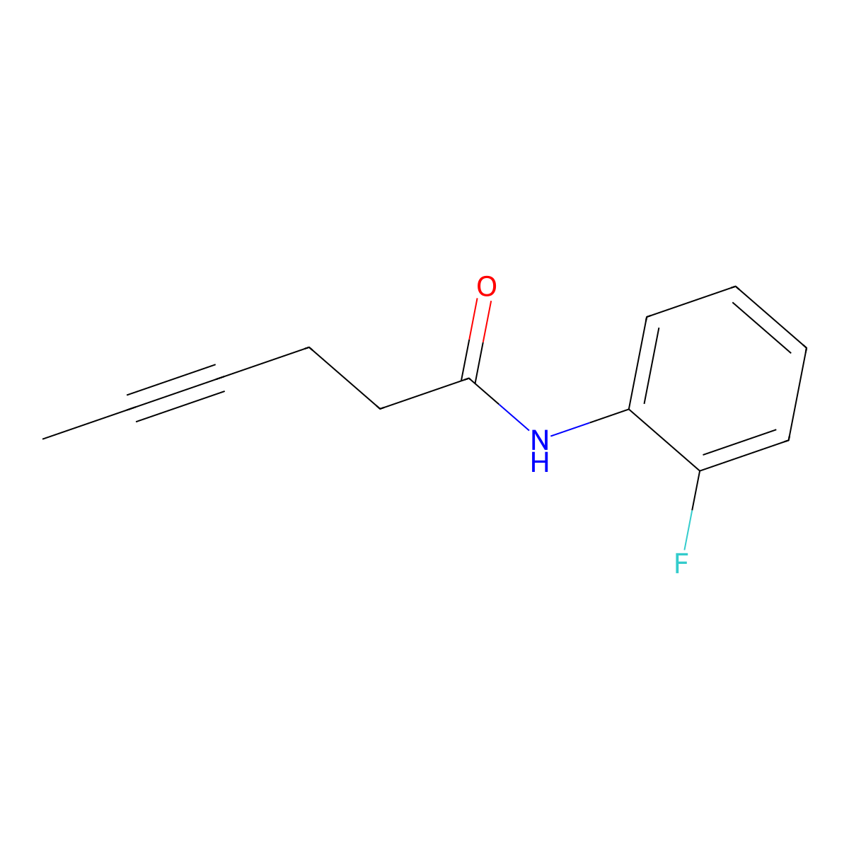 N-(2-fluorophenyl)hex-4-ynamide molecular structure, CAS 432532-15-5