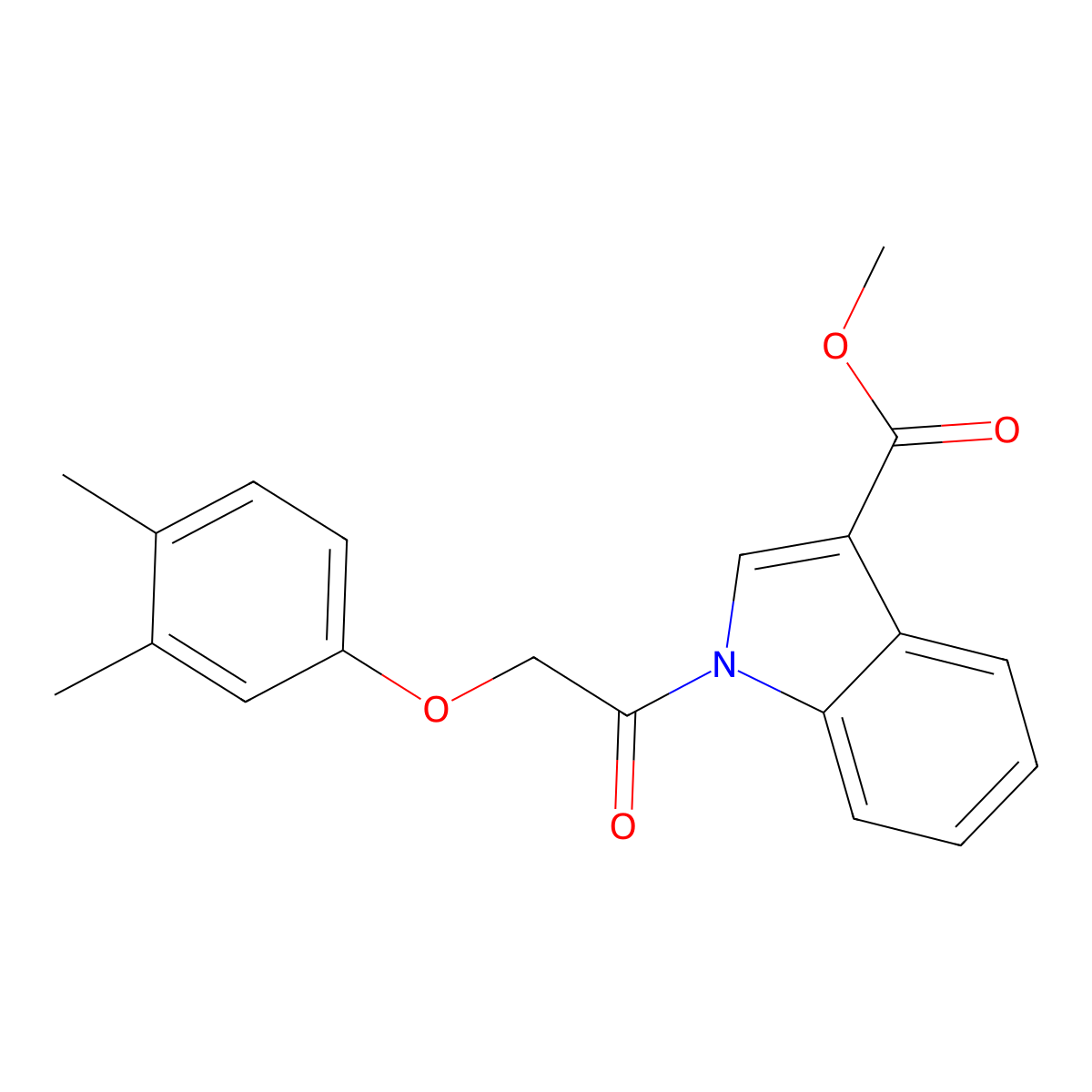 Methyl 1-(2-(3,4-dimethylphenoxy)acetyl)-1H-indole-3-carboxylate molecular structure, CAS 432532-19-9