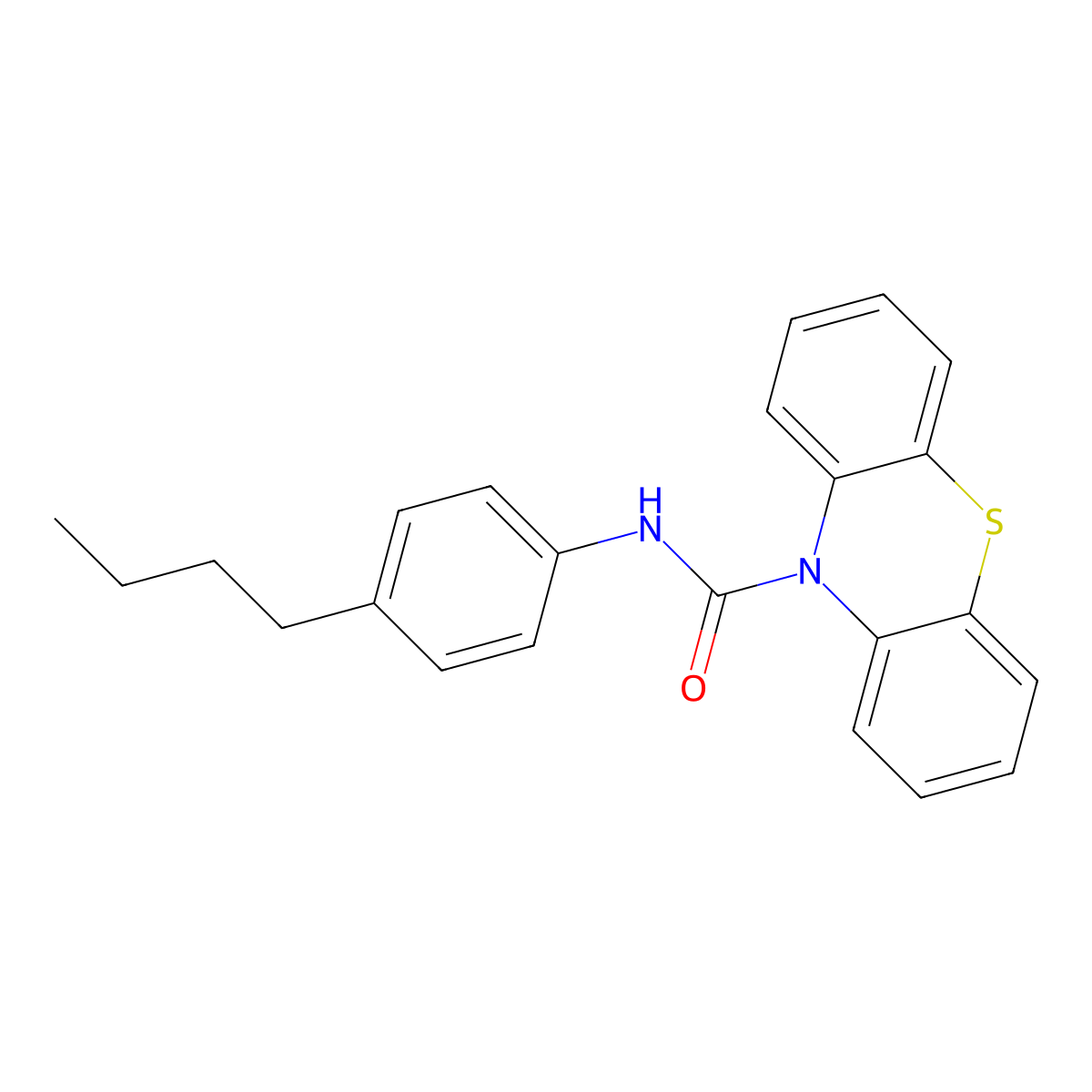 N-(4-butylphenyl)phenothiazine-10-carboxamide molecular structure, CAS 432532-30-4