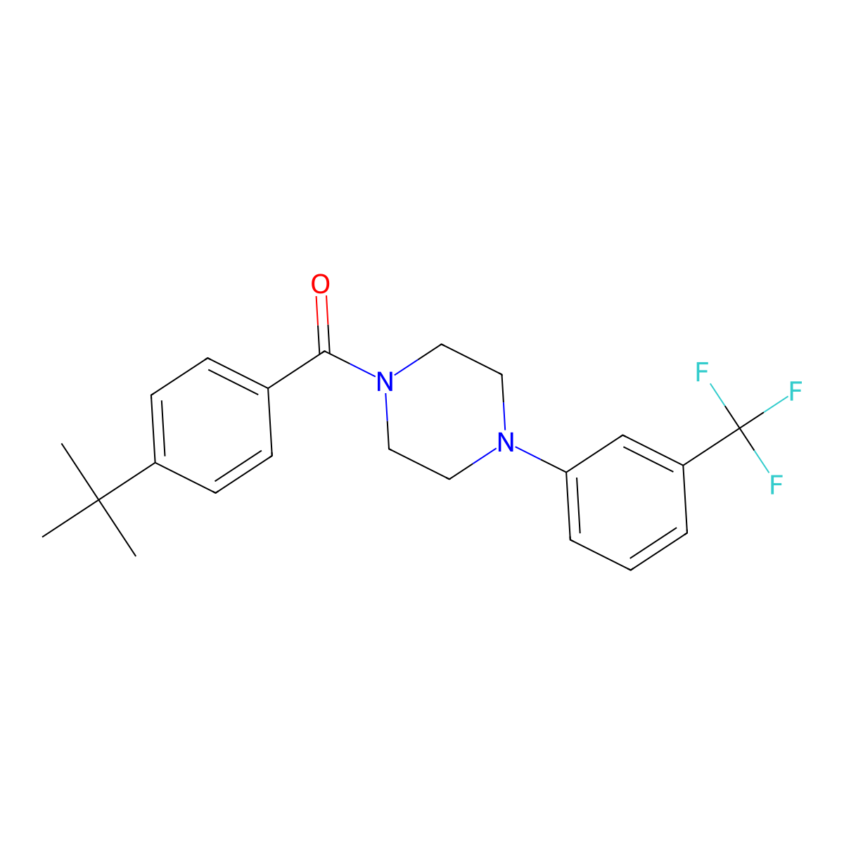 4-(Tert-butyl)phenyl 4-(3-(trifluoromethyl)phenyl)piperazinyl ketone molecular structure, CAS 432532-43-9