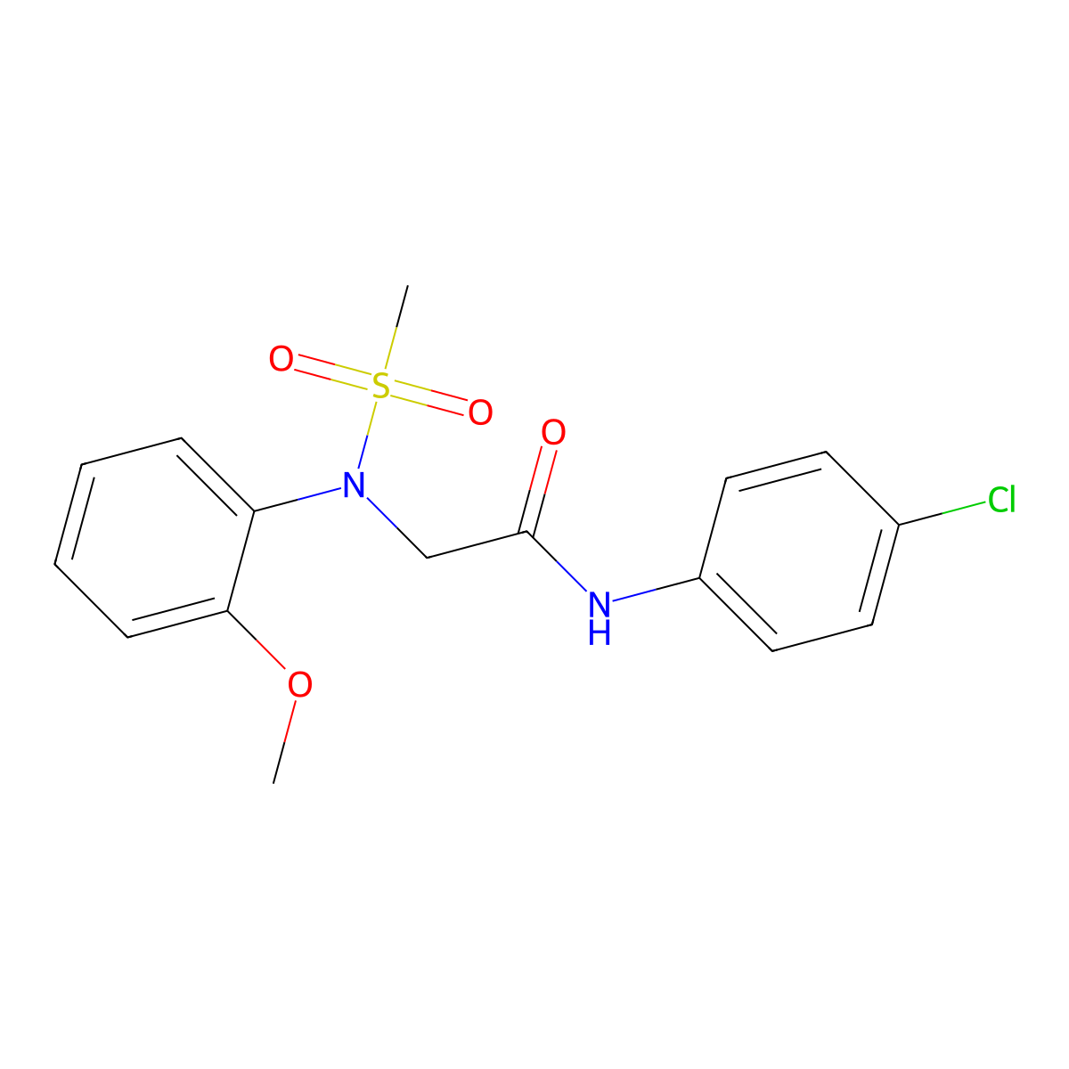 N-(4-chlorophenyl)-2-(2-methoxy-N-methylsulfonylanilino)acetamide molecular structure, CAS 432532-44-0