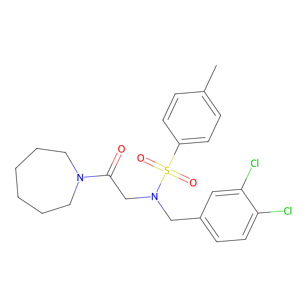N-[2-(azepan-1-yl)-2-oxoethyl]-N-(3,4-dichlorobenzyl)-4-methylbenzenesulfonamide molecular structure, CAS 432532-48-4
