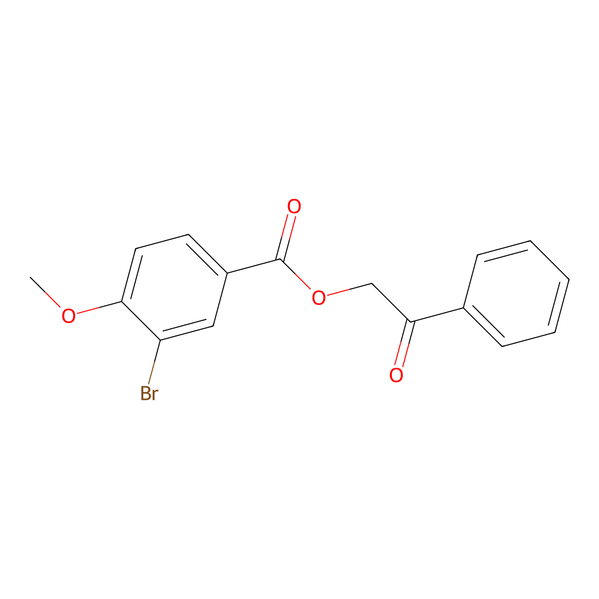2-Oxo-2-phenylethyl 3-bromo-4-methoxybenzoate molecular structure, CAS 432532-67-7