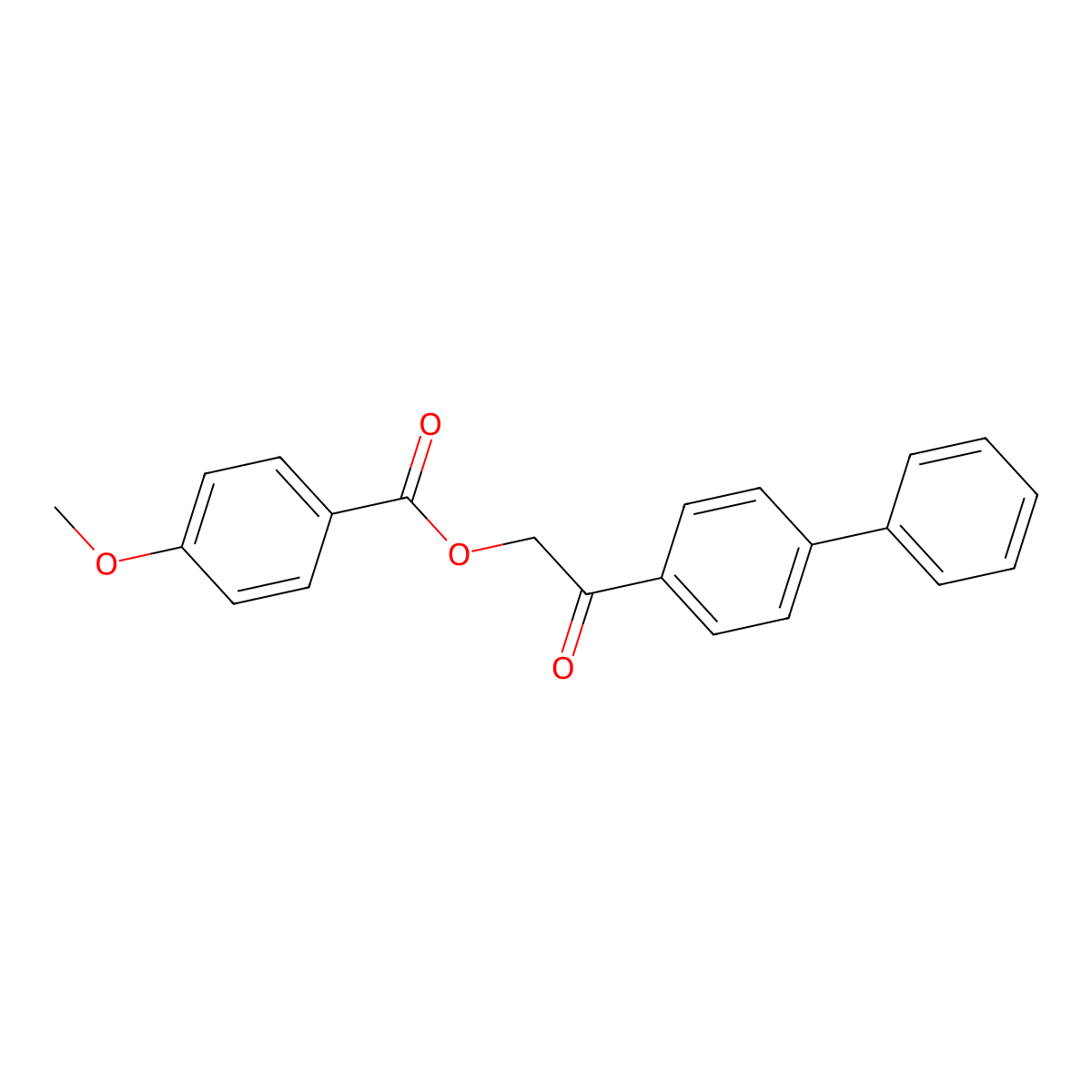[2-Oxo-2-(4-phenylphenyl)ethyl] 4-methoxybenzoate molecular structure, CAS 432532-68-8