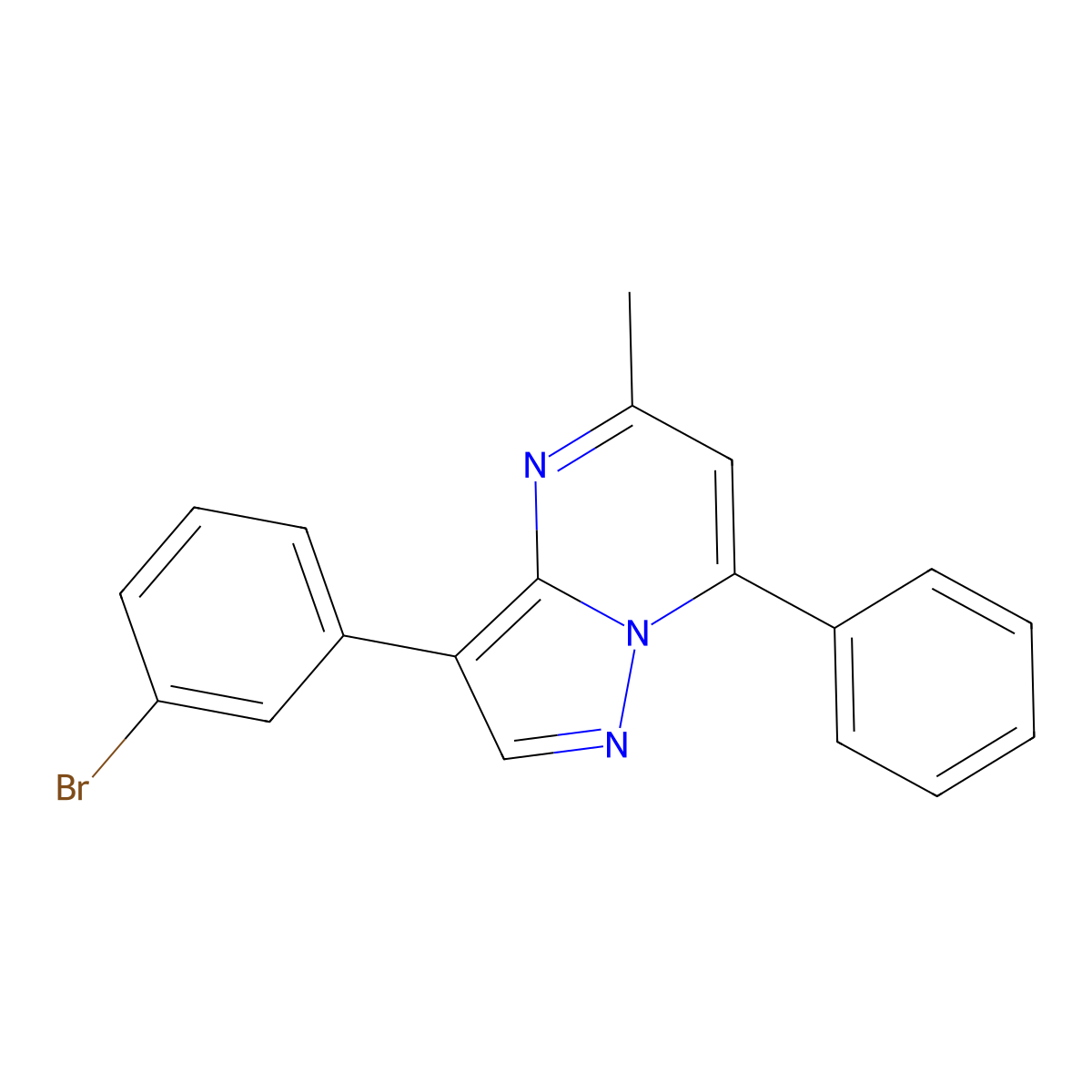 3-(3-Bromophenyl)-5-methyl-7-phenylpyrazolo[1,5-a]pyrimidine molecular structure, CAS 432532-76-8