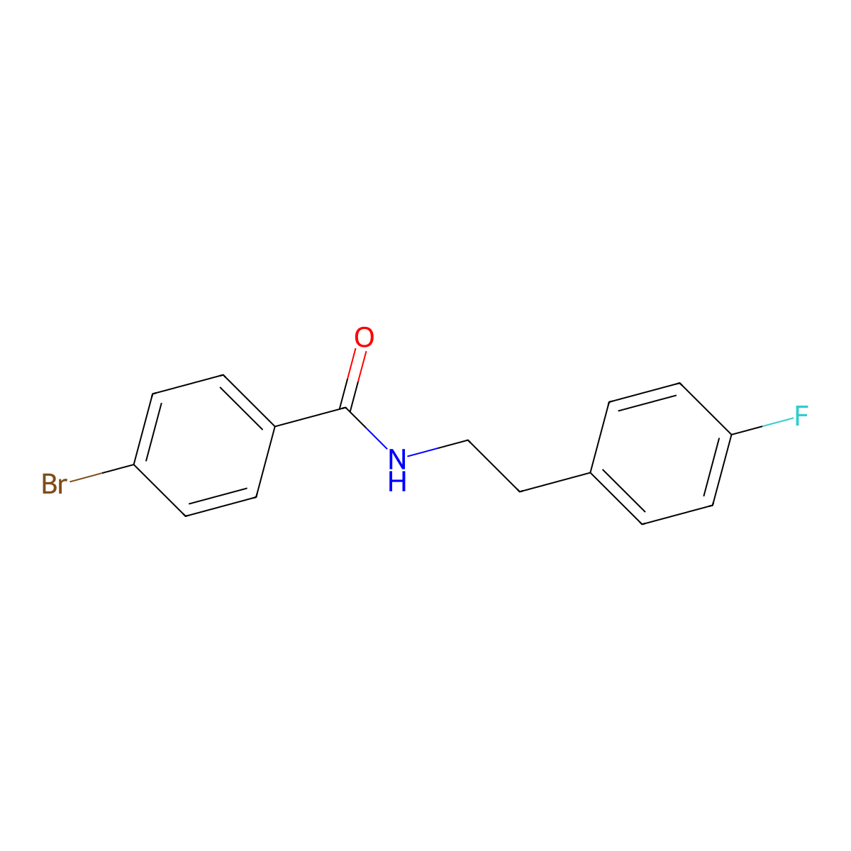 4-bromo-N-[2-(4-fluorophenyl)ethyl]benzamide molecular structure, CAS 432532-83-7