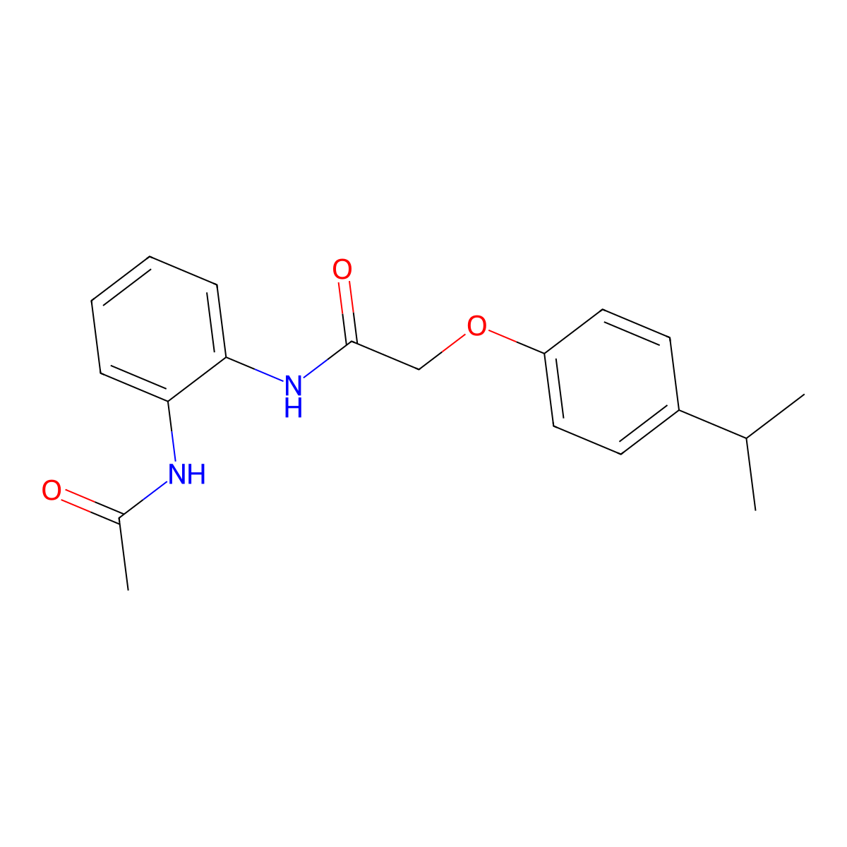 N-(2-acetamidophenyl)-2-(4-propan-2-ylphenoxy)acetamide molecular structure, CAS 432532-91-7