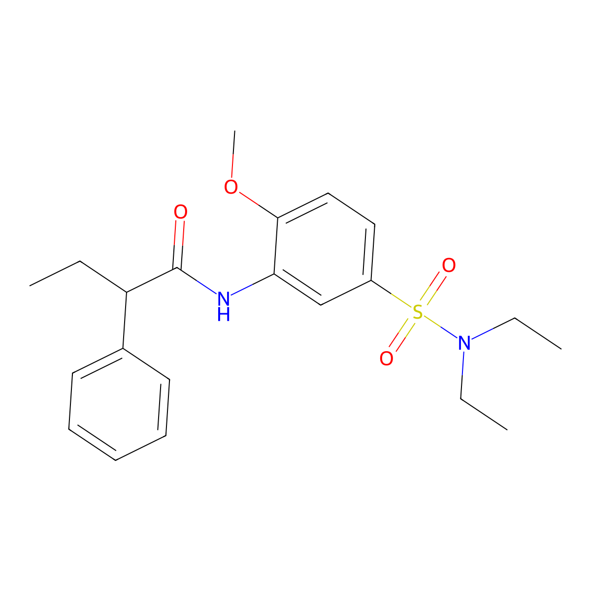 N-[5-(diethylsulfamoyl)-2-methoxyphenyl]-2-phenylbutanamide molecular structure, CAS 432532-97-3
