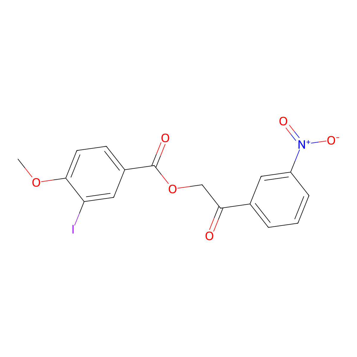 2-(3-Nitrophenyl)-2-oxoethyl 3-iodo-4-methoxybenzoate molecular structure, CAS 432533-09-0