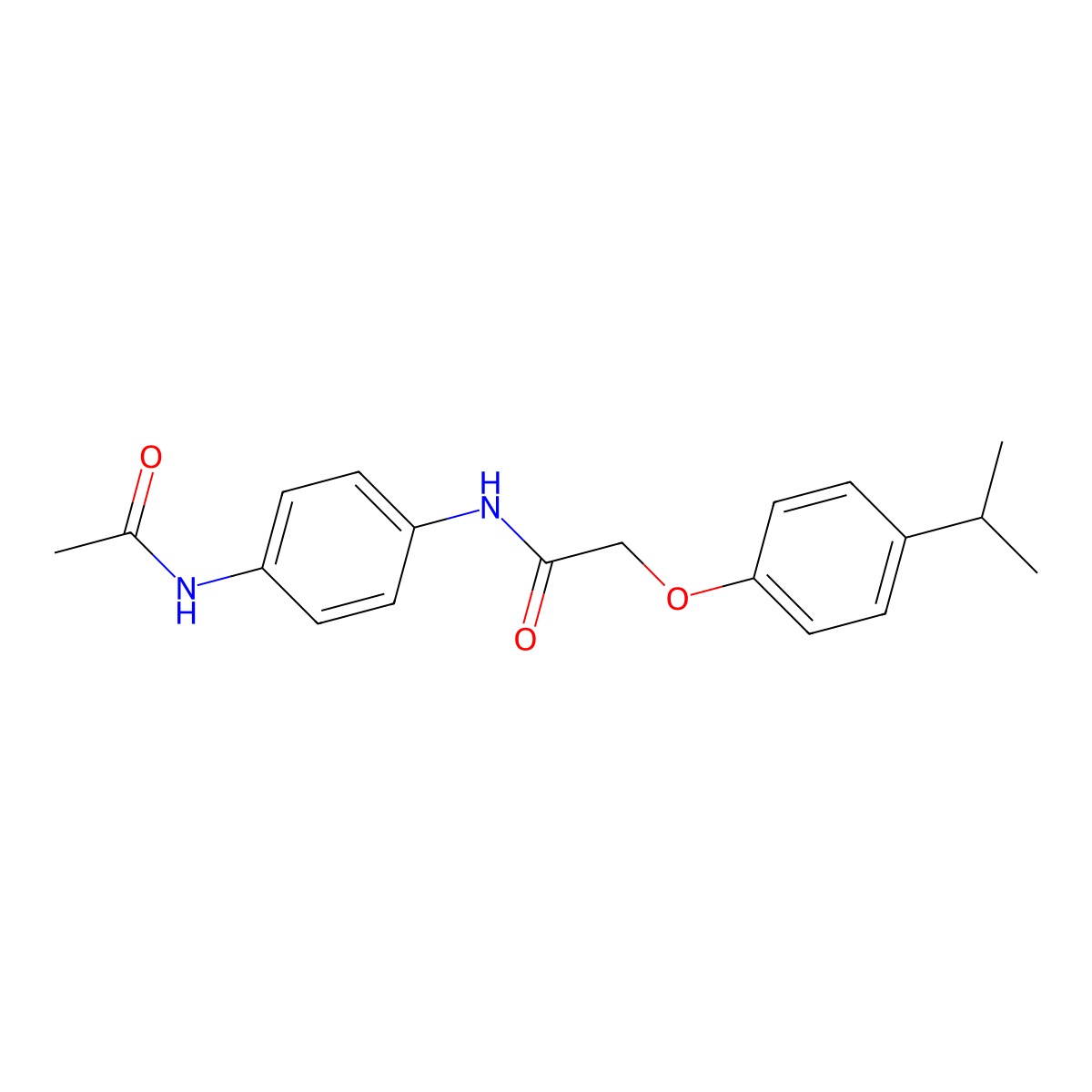 N-[4-(acetylamino)phenyl]-2-[4-(propan-2-yl)phenoxy]acetamide molecular structure, CAS 432533-10-3