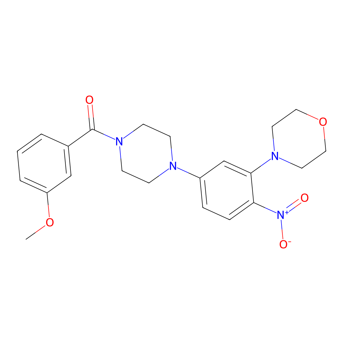 (3-Methoxyphenyl)-[4-(3-morpholin-4-yl-4-nitrophenyl)piperazin-1-yl]methanone molecular structure, CAS 432533-15-8