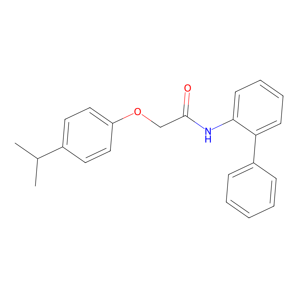 N-(2-phenylphenyl)-2-(4-propan-2-ylphenoxy)acetamide molecular structure, CAS 432533-20-5