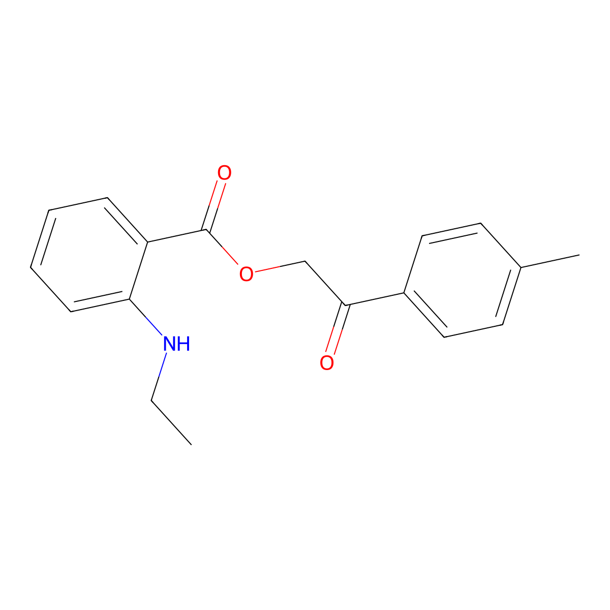 2-(4-Methylphenyl)-2-oxoethyl 2-(ethylamino)benzoate molecular structure, CAS 432533-37-4
