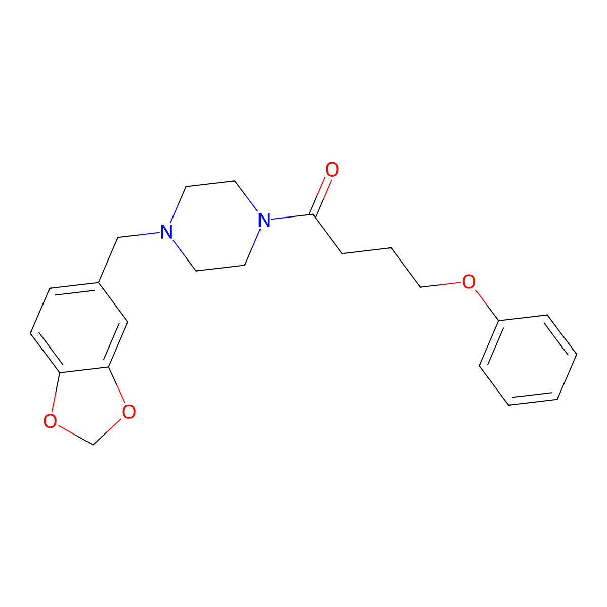 1-[4-(1,3-Benzodioxol-5-ylmethyl)piperazin-1-yl]-4-phenoxybutan-1-one molecular structure, CAS 432533-50-1