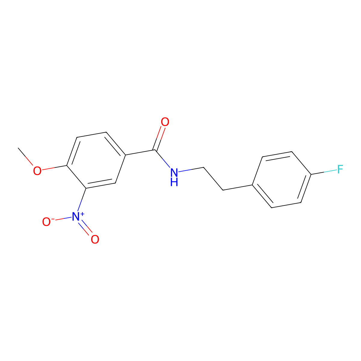 N-[2-(4-fluorophenyl)ethyl]-4-methoxy-3-nitrobenzamide molecular structure, CAS 432533-65-8