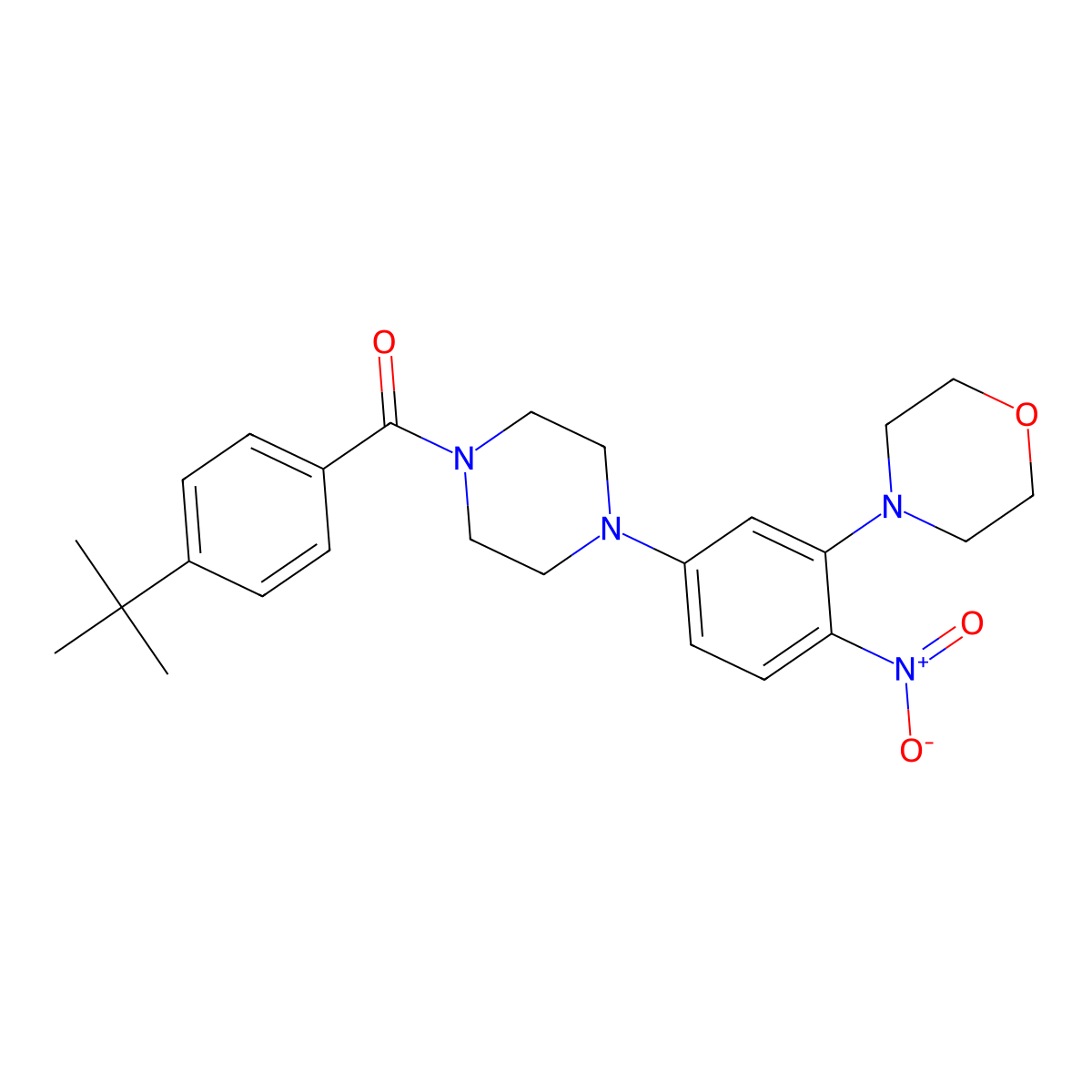 (4-Tert-butylphenyl)-[4-(3-morpholin-4-yl-4-nitrophenyl)piperazin-1-yl]methanone molecular structure, CAS 432533-67-0