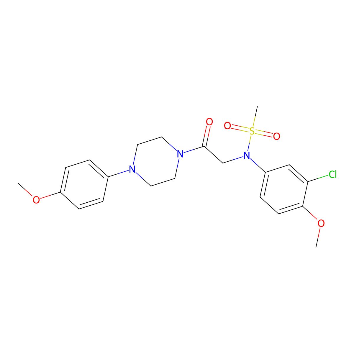 N-(3-chloro-4-methoxyphenyl)-N-{2-[4-(4-methoxyphenyl)piperazin-1-yl]-2-oxoethyl}methanesulfonamide molecular structure, CAS 432533-89-6