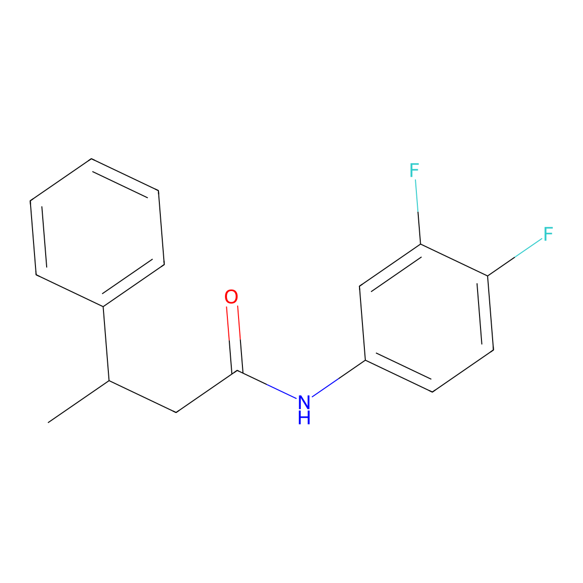 N-(3,4-difluorophenyl)-3-phenylbutanamide molecular structure, CAS 432533-94-3