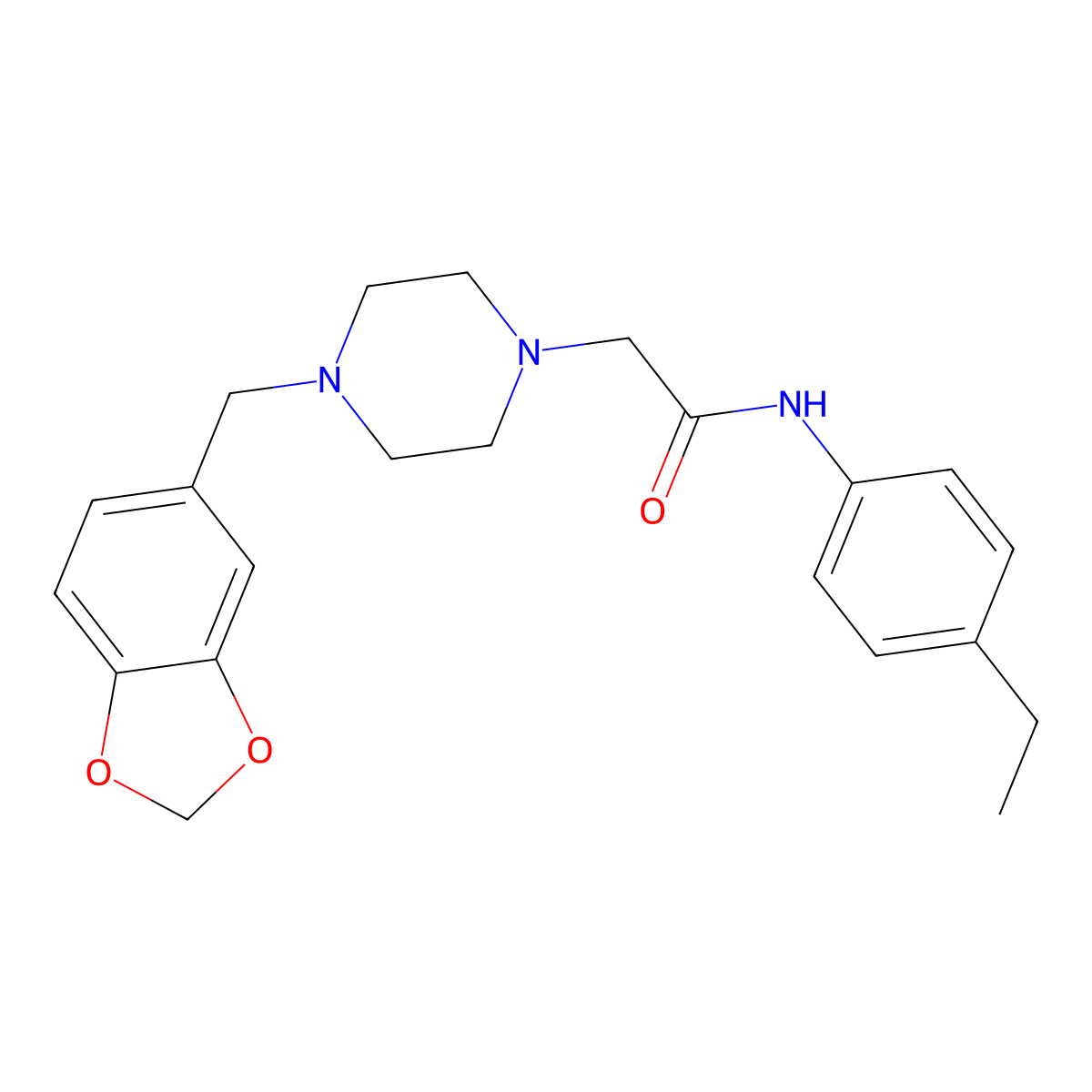 2-[4-(1,3-benzodioxol-5-ylmethyl)piperazin-1-yl]-N-(4-ethylphenyl)acetamide molecular structure, CAS 432534-03-7