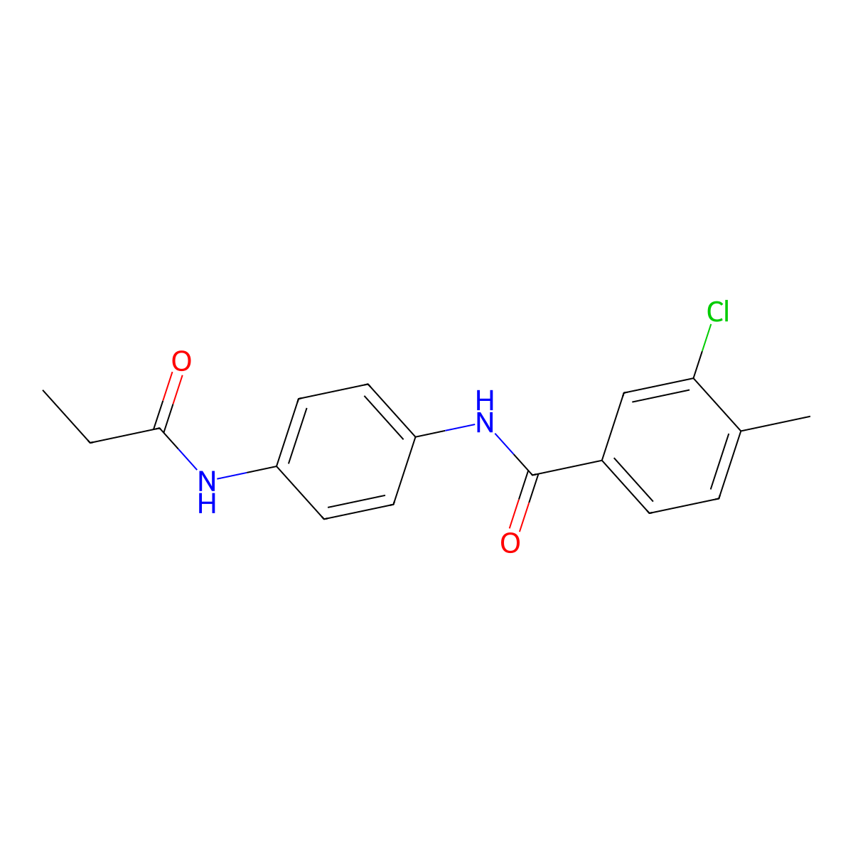 3-chloro-4-methyl-N-[4-(propanoylamino)phenyl]benzamide molecular structure, CAS 432534-05-9