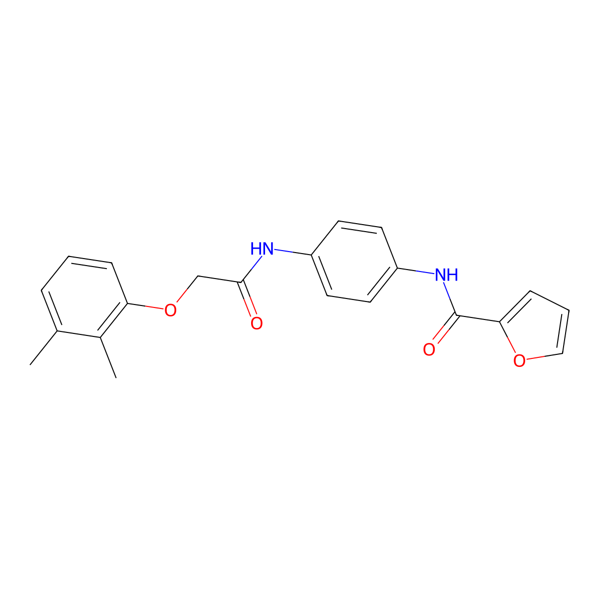 N-(4-{[(2,3-dimethylphenoxy)acetyl]amino}phenyl)furan-2-carboxamide molecular structure, CAS 432534-12-8
