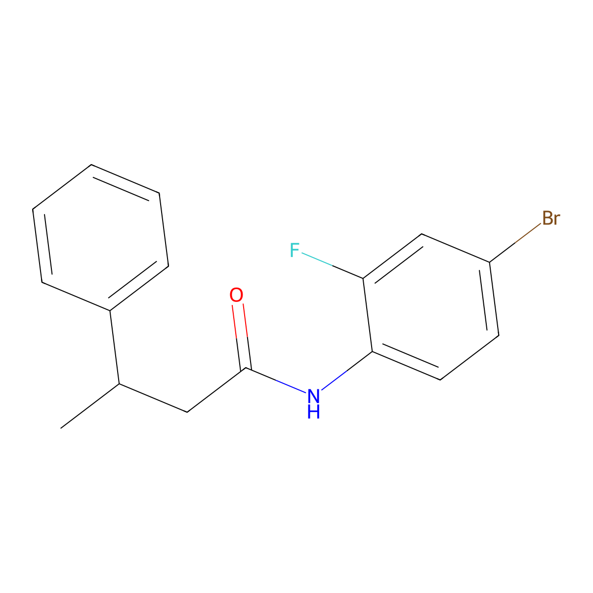 N-(4-bromo-2-fluorophenyl)-3-phenylbutanamide molecular structure, CAS 432534-17-3