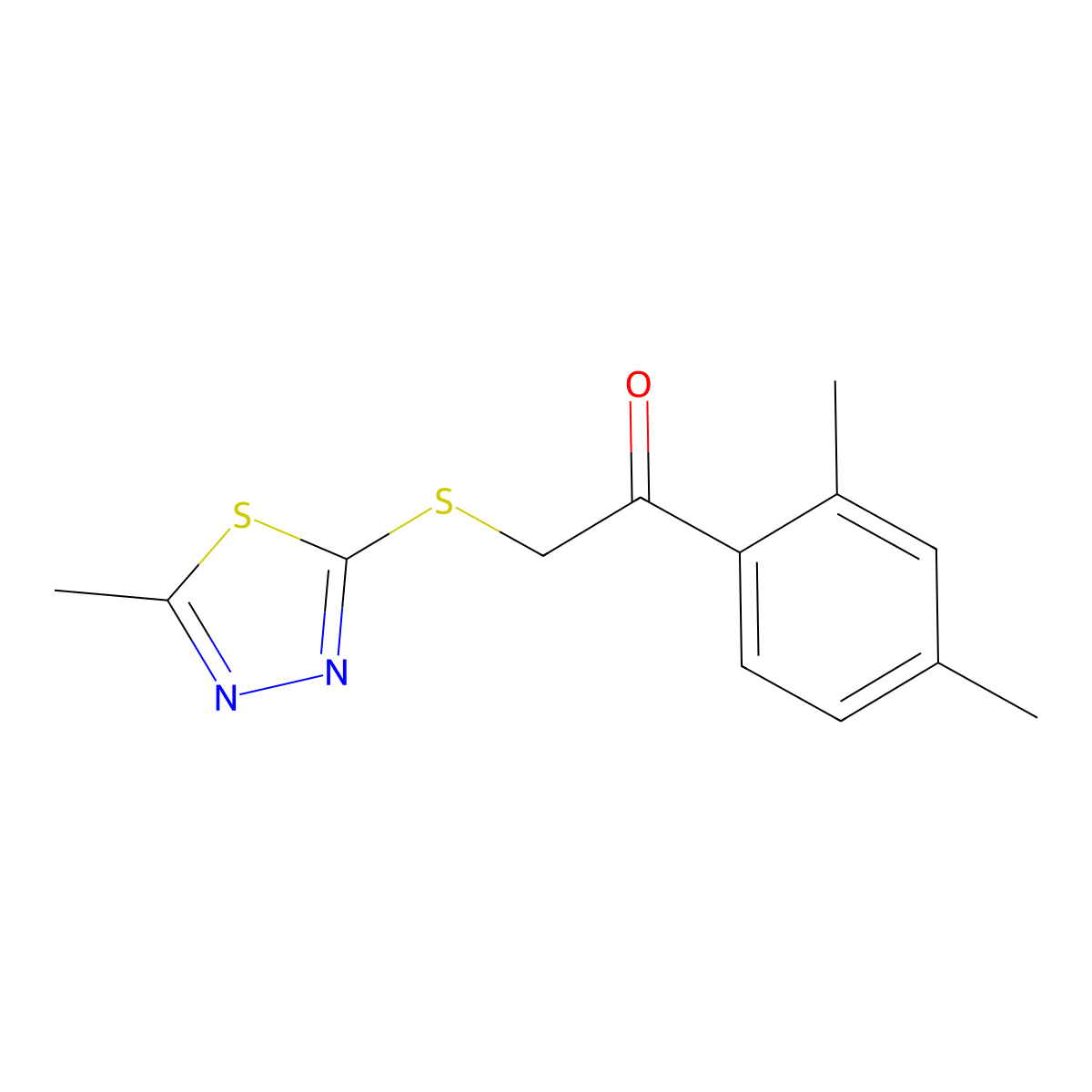 1-(2,4-Dimethylphenyl)-2-[(5-methyl-1,3,4-thiadiazol-2-yl)sulfanyl]ethanone molecular structure, CAS 432534-20-8